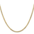 14K Yellow Gold 3 mm Curb Chain Necklace, Polished