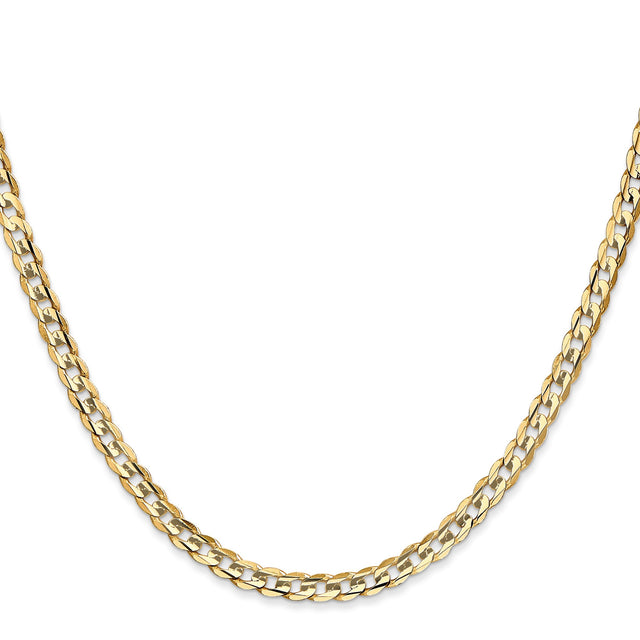 14K Yellow Gold 3.8 mm Curb Chain Necklace, Polished