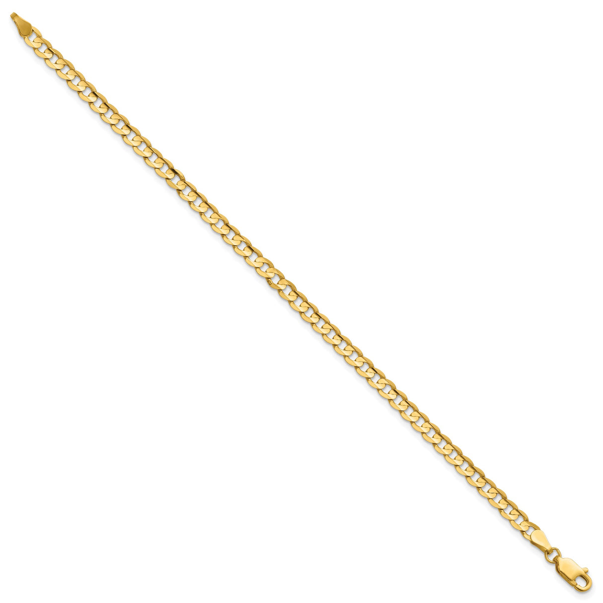 14K Yellow Gold 3.8 mm Curb Chain Bracelet, Polished