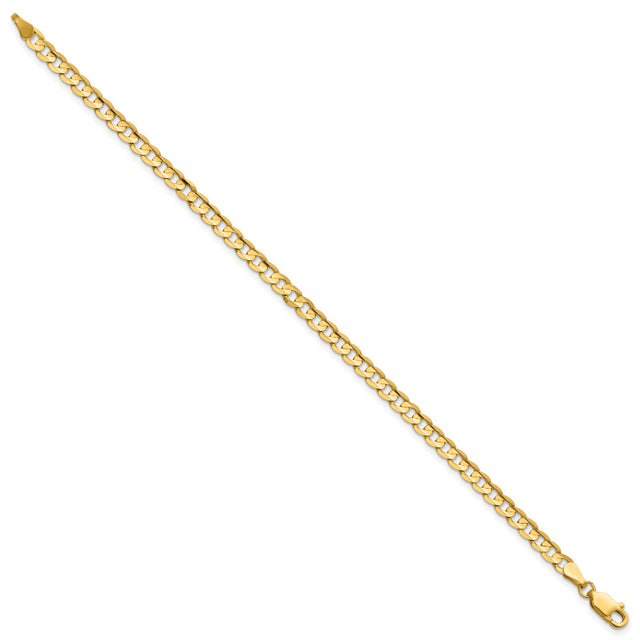 14K Yellow Gold 3.8 mm Curb Chain Bracelet, Polished