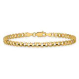 14K Yellow Gold 3.8 mm Curb Chain Anklet, Polished alternate angle