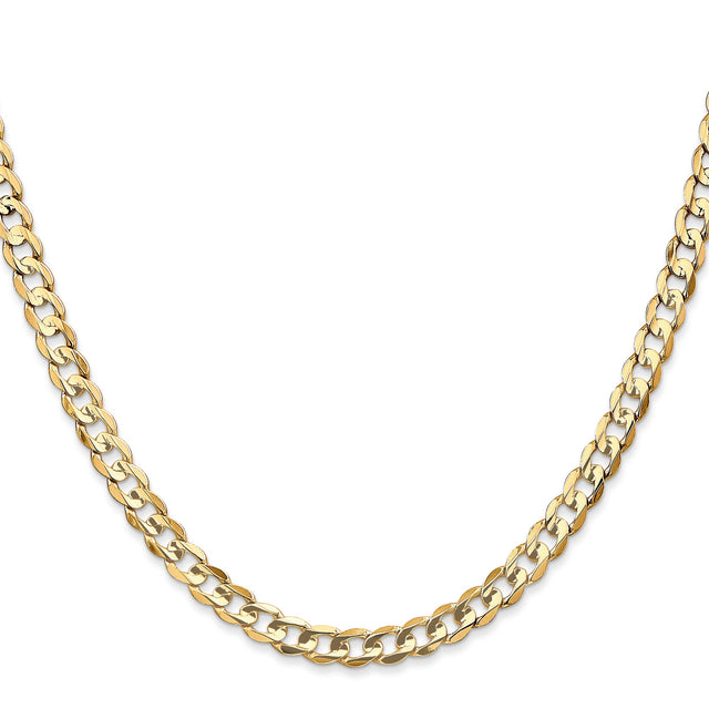 14K Yellow Gold 4.5 mm Curb Chain Necklace, Polished