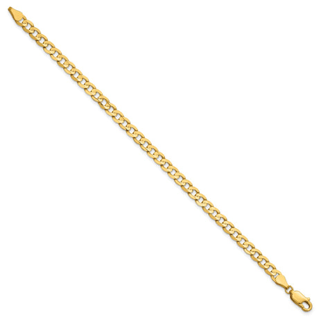 14K Yellow Gold 4.5 mm Curb Chain Bracelet, Polished