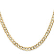14K Yellow Gold 5.25 mm Curb Chain Necklace, Polished