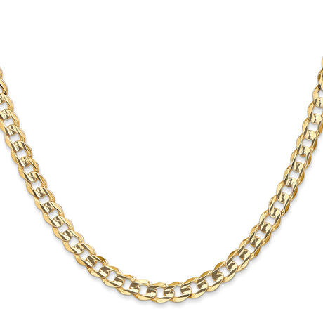 14K Yellow Gold 5.25 mm Curb Chain Necklace, Polished