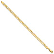 14K Yellow Gold 5.25 mm Curb Chain Anklet, Polished
