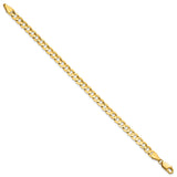 14K Yellow Gold 5.25 mm Curb Chain Bracelet, Polished