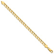 14K Yellow Gold 6.75 mm Curb Chain Anklet, Polished
