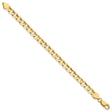 14K Yellow Gold 6.75 mm Curb Chain Bracelet, Polished