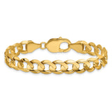 14K Yellow Gold 8.5 mm Curb Chain Bracelet, Polished alternate angle