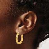 14k Yellow Gold Hoop Earrings, Thick Rounded Style with Polished Finish for Women