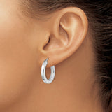 14k Yellow Gold Hoop Earrings, Italian Made Two-Tone Round Design with High Polish Finish