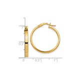 14k Yellow Gold Hoop Earrings, Classic Round Design with High-Polish Finish and Hinged Clasp