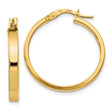 14k Yellow Gold Hoop Earrings, Classic Round Design with High-Polish Finish and Hinged Clasp