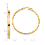 14k Yellow Gold Hoop Earrings, Classic Round Polished Design with Hinged Clasp