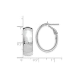 14k Yellow Gold Hoop Earrings, Smooth Dome Style with Rhodium Accents, Hinged Snap Closure