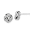 14k Yellow Gold Stud Earrings, Rhodium-Finished Love Knot with Twisted Design for Women