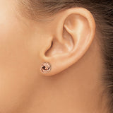 14k Yellow Gold Love Knot Stud Earrings, Twisted Knot Design for Women