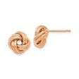 14k Yellow Gold Love Knot Stud Earrings, Twisted Knot Design for Women