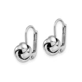 14k Yellow Gold Love Knot Drop Earrings with Intertwined Two-Tone Design for Women