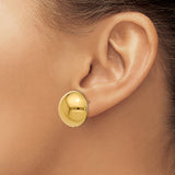 14k Yellow Gold Stud Earrings, Classic Dome Design, High Polish Minimalist Jewelry for Women