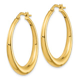 14k Yellow Gold Hoop Earrings, Smooth Finish Classic Round Design with Hinged Clasp