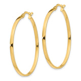 14k Yellow Gold Hoop Earrings, Classic Round Design with Hinged Clasp, Lightweight Style for Women