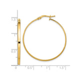 14k Yellow Gold Hoop Earrings, Classic Round Design with Hinged Clasp, Lightweight Style for Women