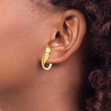 14k Yellow Gold Twisted Hoop Earrings with Modern Fluid Design and High-Polish Finish