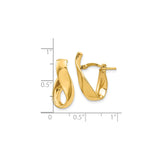 14k Yellow Gold Twisted Hoop Earrings with Modern Fluid Design and High-Polish Finish