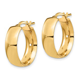 14k Yellow Gold Hoop Earrings, Classic Round Polished Hoops with Hinged Clasp for Women