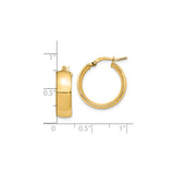 14k Yellow Gold Hoop Earrings, Classic Round Polished Hoops with Hinged Clasp for Women