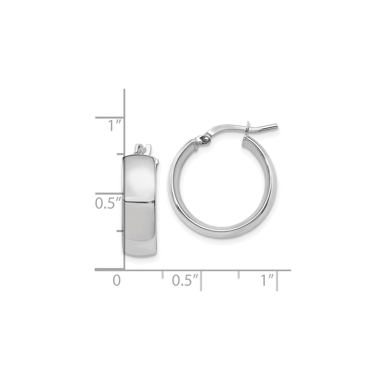 14k Yellow Gold and Rhodium Hoop Earrings, Polished Minimalist Design for Women