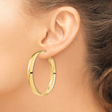 14k Yellow Gold Hoop Earrings, High Polish Finish, Latch Back Closure, Classic Minimalist Style