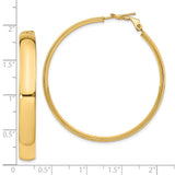 14k Yellow Gold Hoop Earrings, High Polish Finish, Latch Back Closure, Classic Minimalist Style
