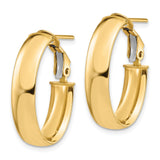 14k Yellow Gold Hoop Earrings, Classic Hinged Design with Smooth Polished Finish
