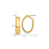 14k Yellow Gold Hoop Earrings, Classic Hinged Design with Smooth Polished Finish
