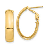 14k Yellow Gold Hoop Earrings, Classic Hinged Design with Smooth Polished Finish