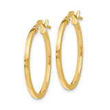 14k Yellow Gold Hoop Earrings, Italian Made Polished Lightweight Circle Design for Women