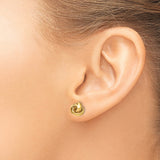 14k Yellow Gold Love Knot Stud Earrings, Intertwined Design, Symbol of Unity and Eternal Love