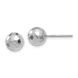 14k White Gold Faceted Dome Stud Earrings, Hammered Textured Ball Design for Women
