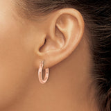 14k Rose Gold Hoop Earrings, Lightweight Round Hoops with Latch Back, Minimalist Style for Women