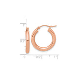 14k Rose Gold Hoop Earrings, Lightweight Round Hoops with Latch Back, Minimalist Style for Women