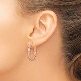 14k Rose Gold Hoop Earrings, Classic Round Polished Design, Lightweight Everyday Jewelry
