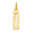 Small Polished Elongated Number 0 Charm Pendant in Real 14k Yellow Gold