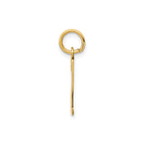 14k Yellow Gold Number Two Pendant Charm, Modern Minimalist Numeral Design for Women or Unisex Wear