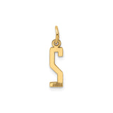 14k Yellow Gold Number Two Pendant Charm, Modern Minimalist Numeral Design for Women or Unisex Wear