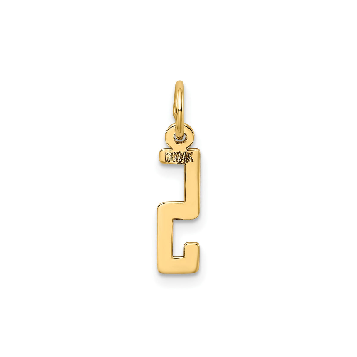 14k Yellow Gold Pendant, Hebrew Letter Chet Charm, Jewish Symbol of Life, Unisex Religious Jewelry