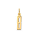 14k Yellow Gold Number 8 Pendant Charm, Polished Cutout Infinity Design