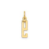 14k Yellow Gold Number 9 Pendant Charm, Polished Block Numeral Design, Unisex Accessory